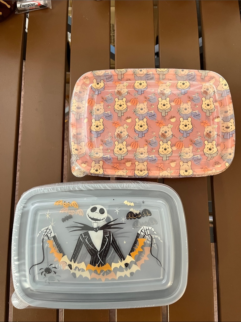 Halloween Themed Party Plates - Orange Pooh & Gray nightmare before Christmas